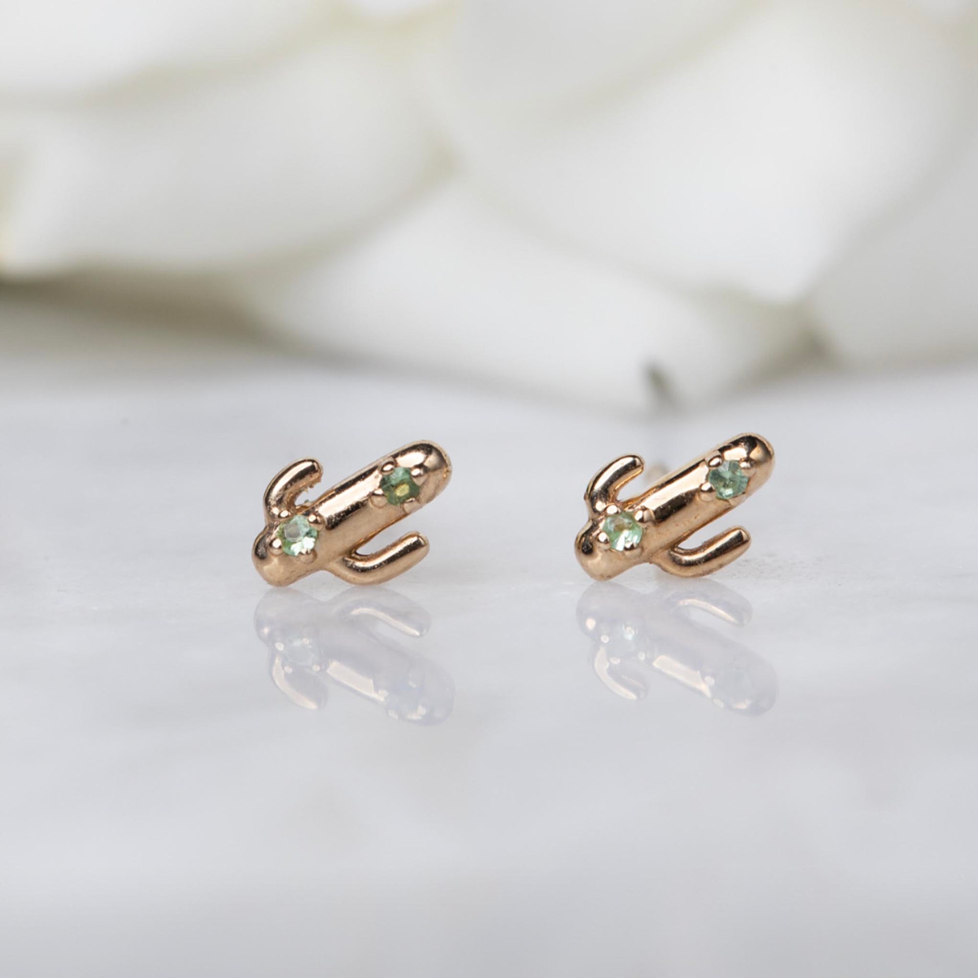 9kt Gold Topaz Cactus Studs