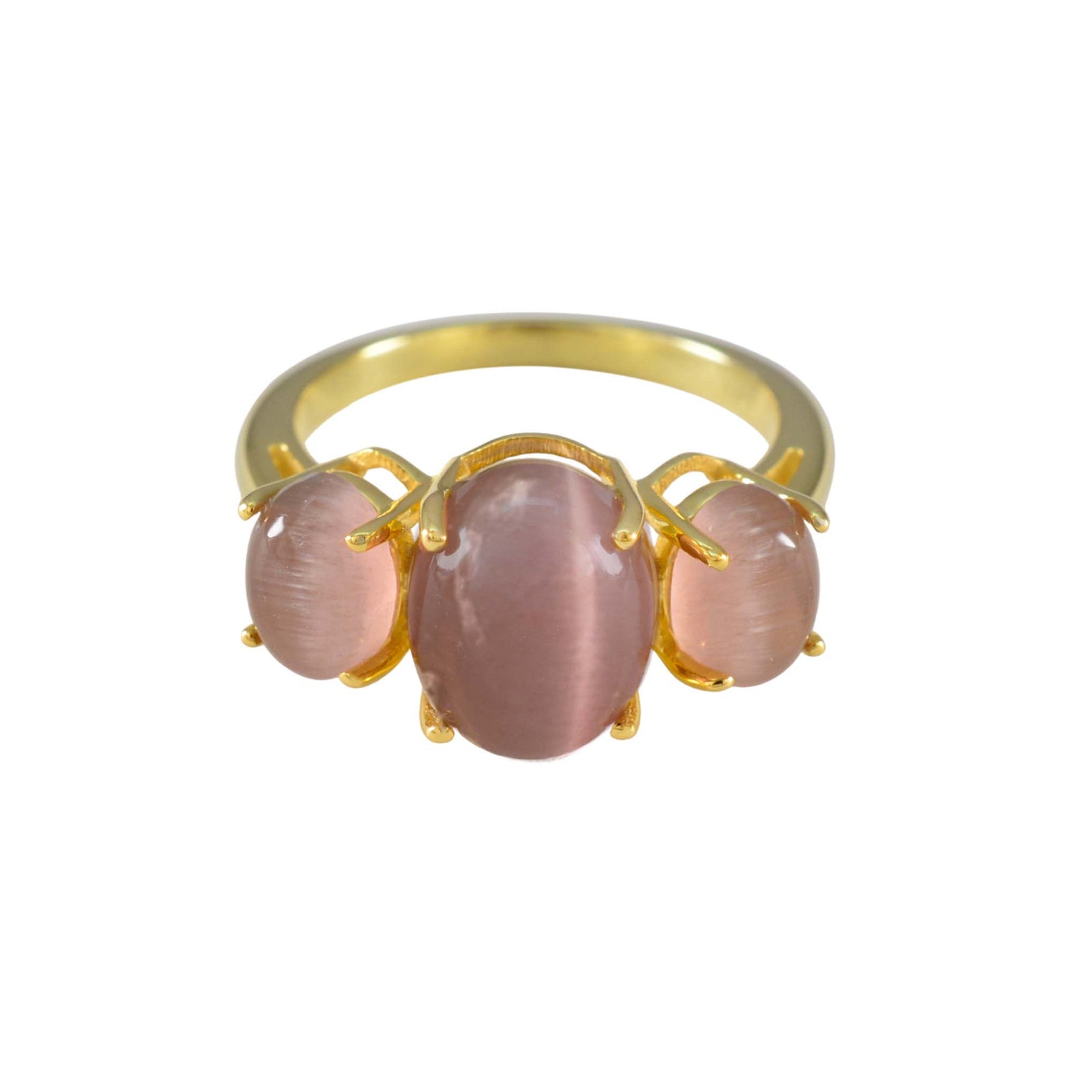 Sand Pink Cats Eye Gum Drop Ring