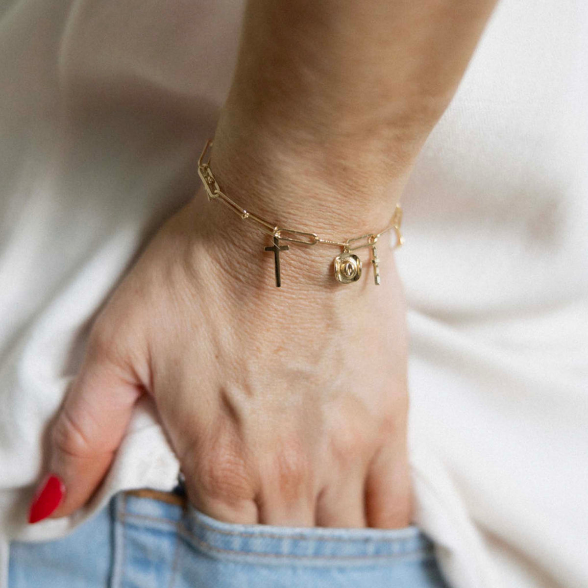 The Laura Cross Charm Bracelet