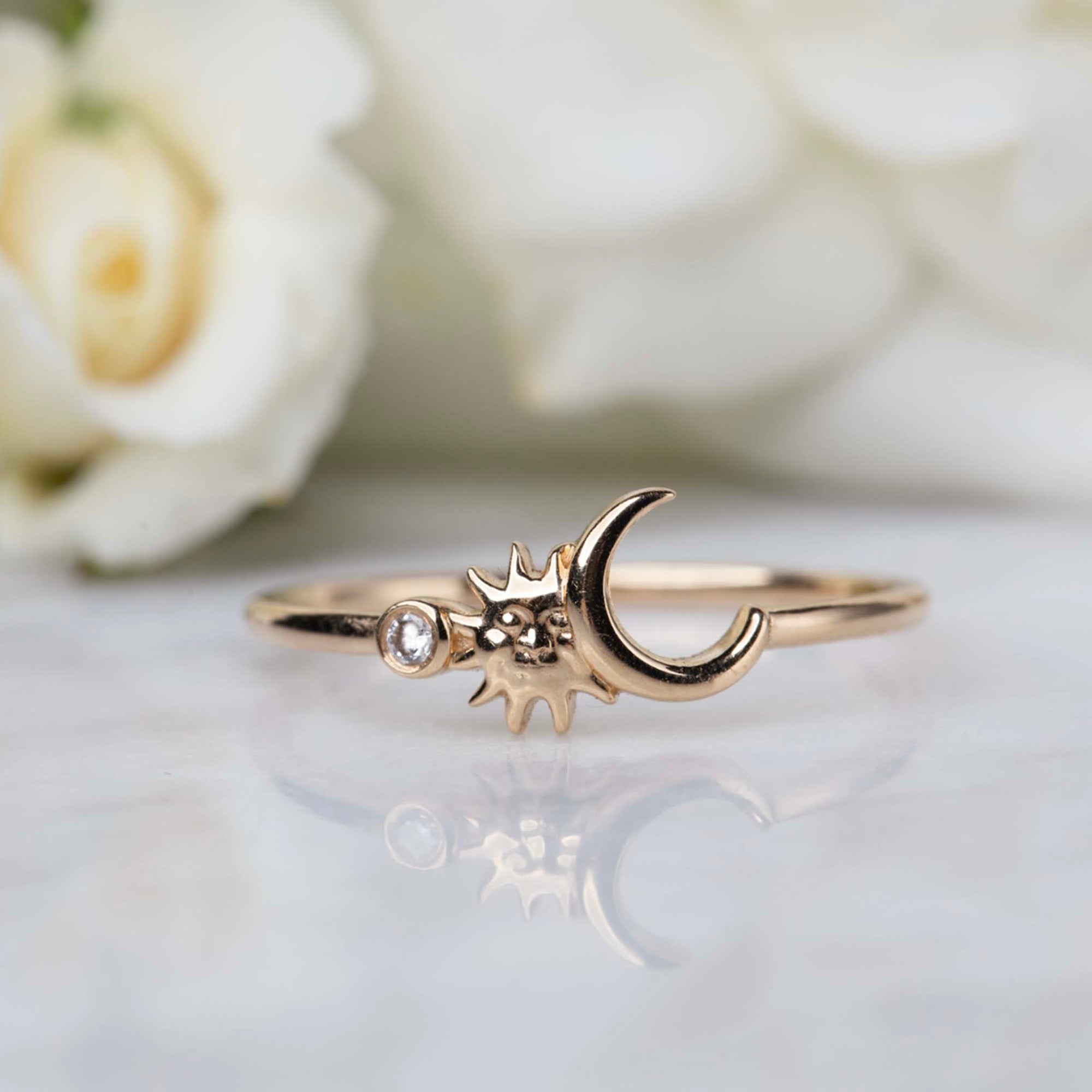 Moon Star Ring 18k Gold Dipped | Sweetrocks Jewelry