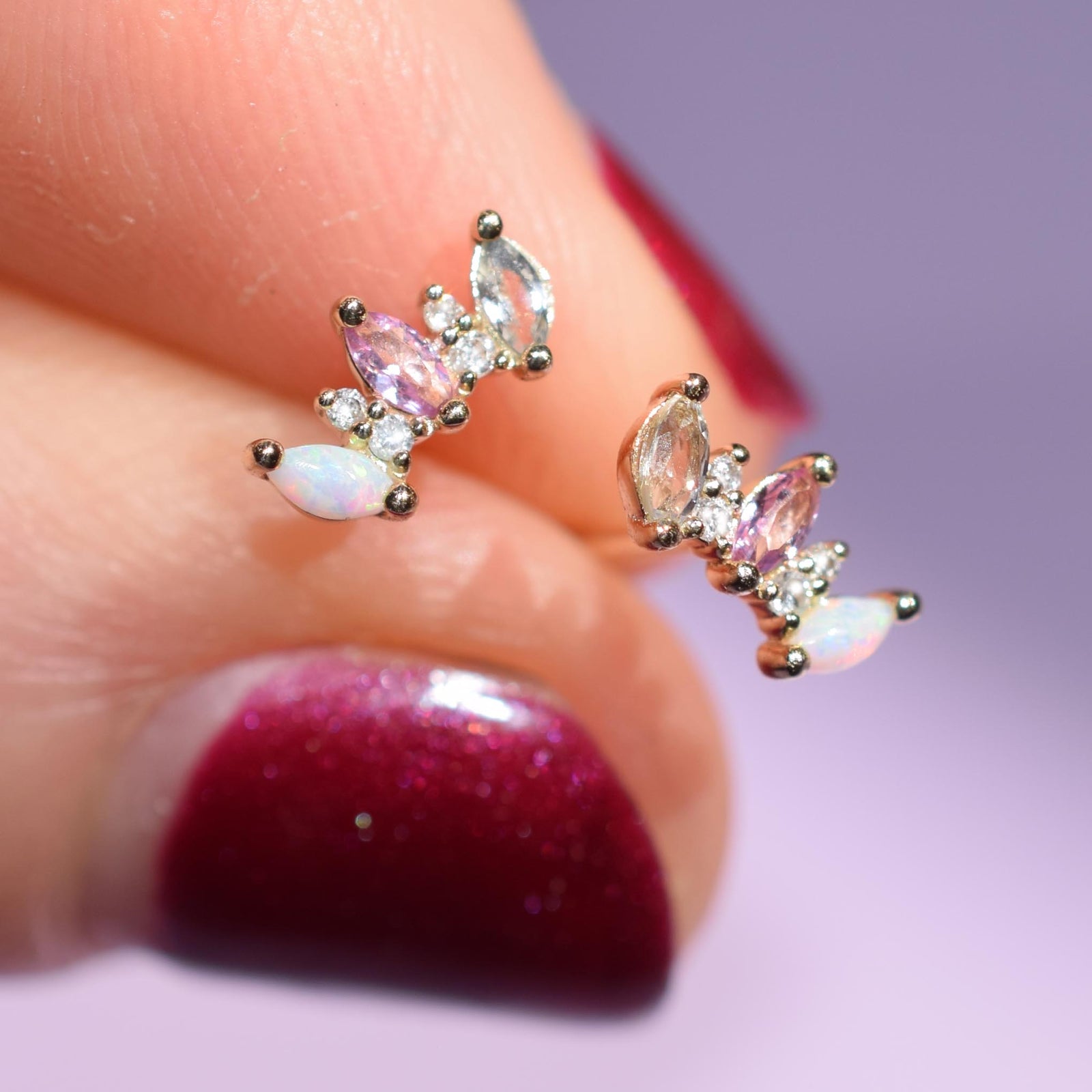 14kt Mini Opal Wing Studs