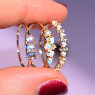 14kt Opal & Sapphire Pia Band