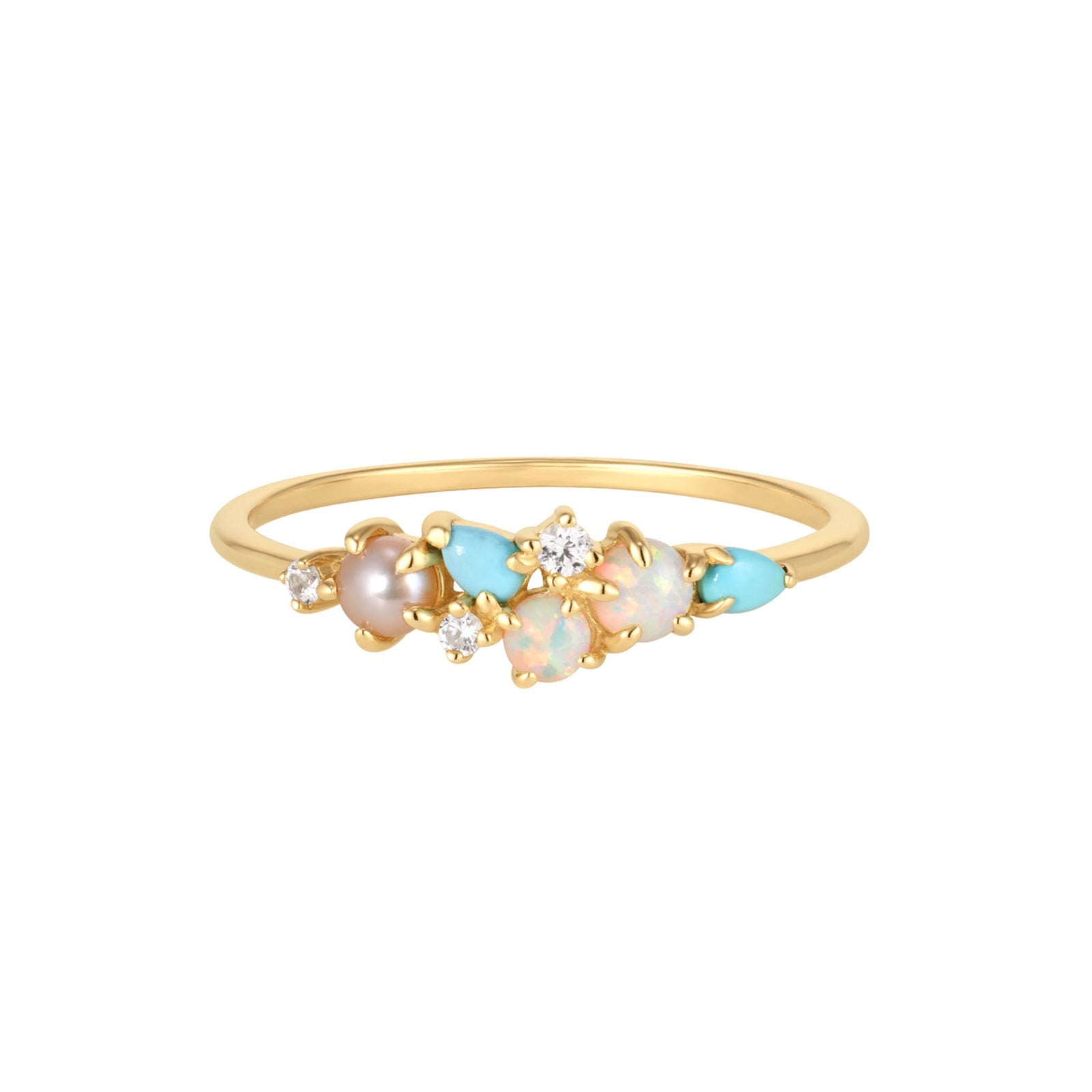 14kt Opal, Pearl & Turquoise Firenze Ring