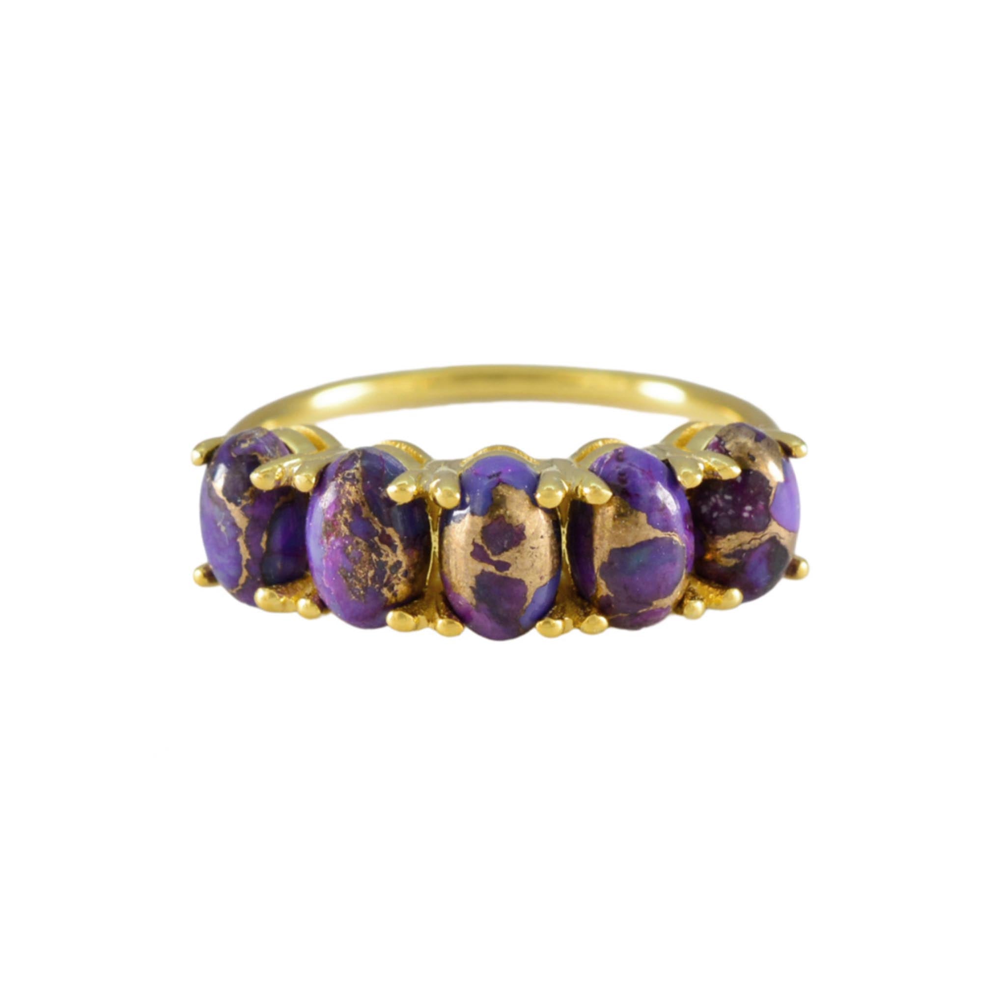Purple Copper Turquoise Bridge Ring - La Kaiser