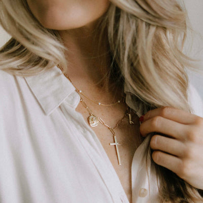 The Laura Cross Charm Necklace