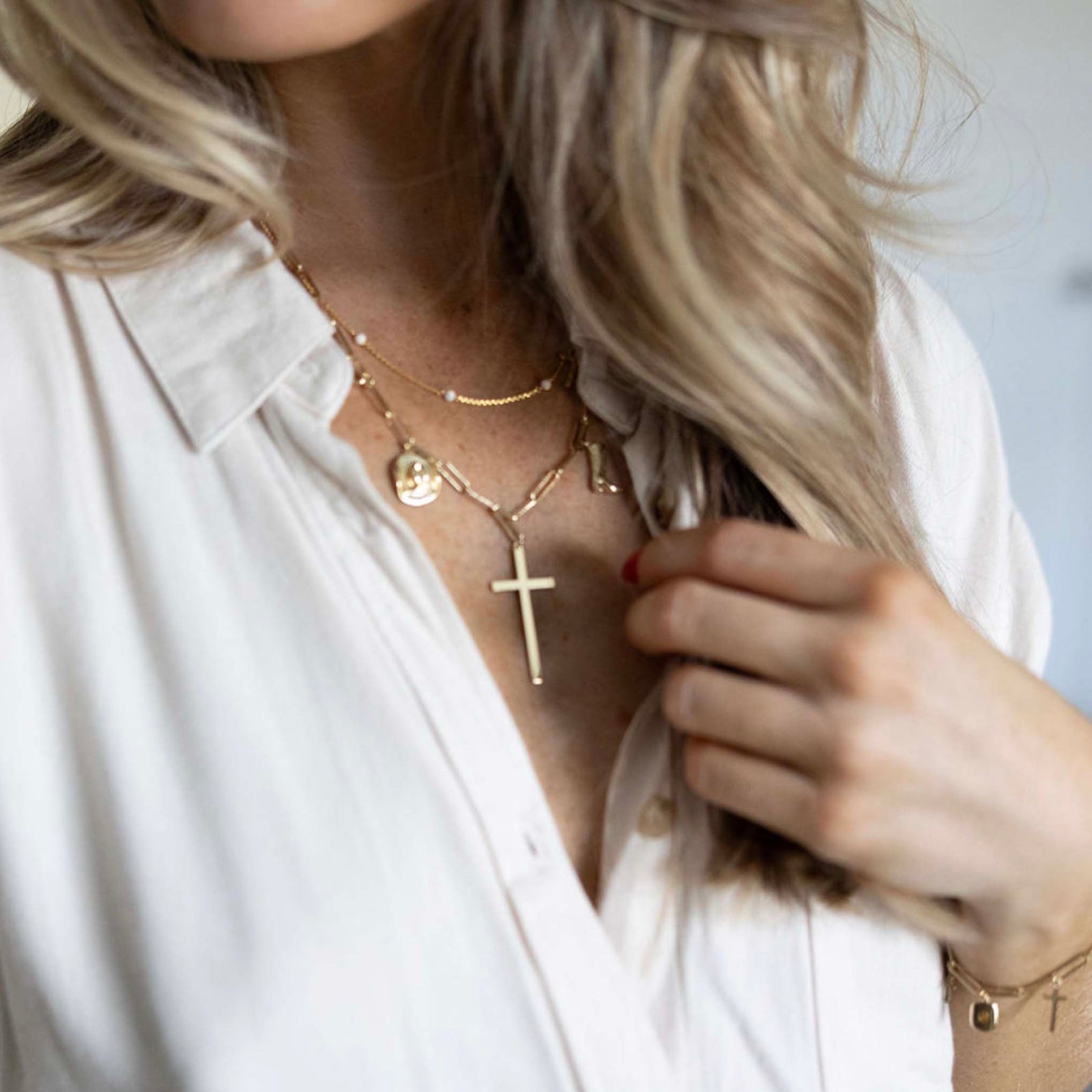The Laura Cross Charm Necklace