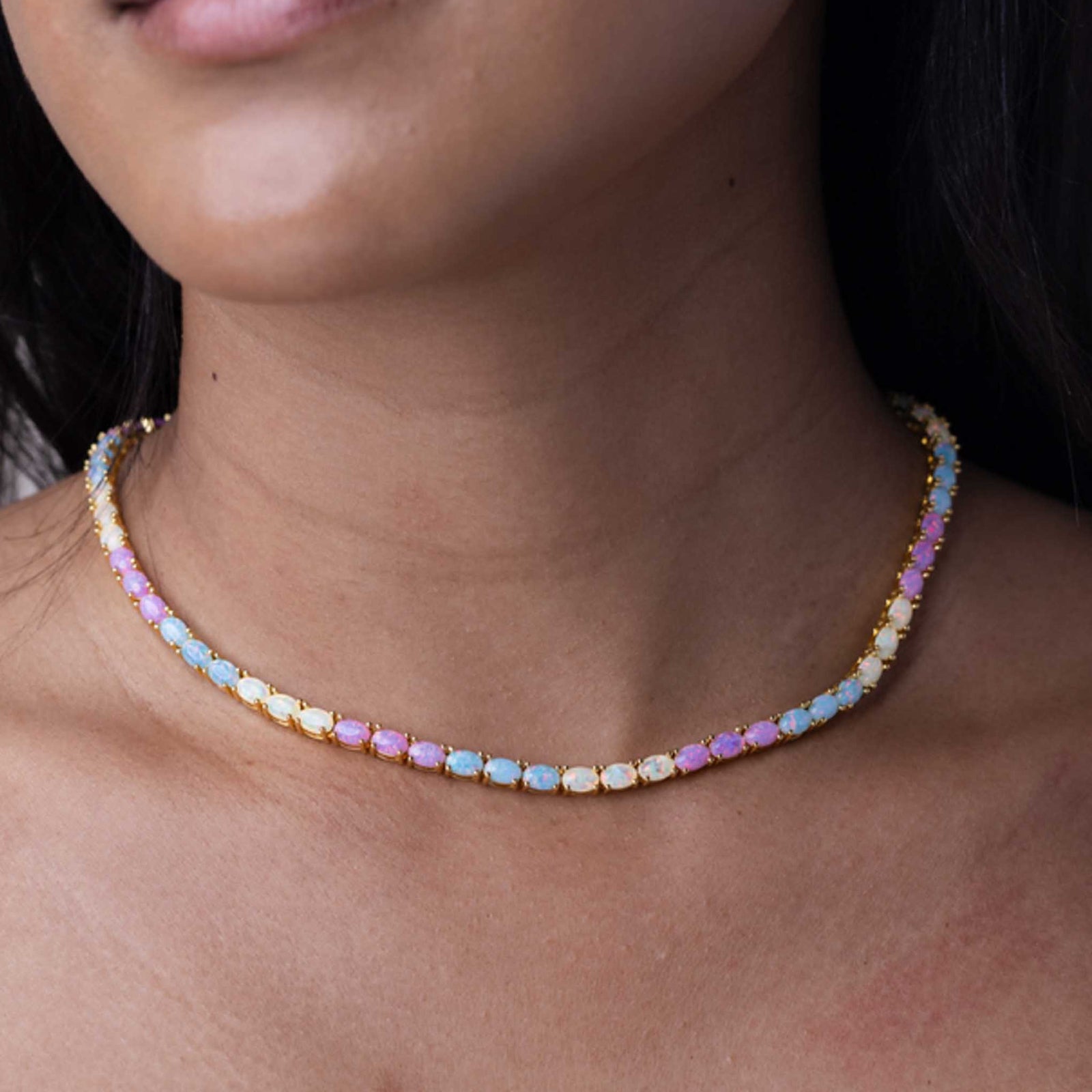 Pastel Opal Eternal Tennis Necklace