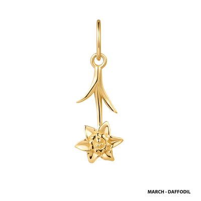 Solid Gold Birth Flower Charm