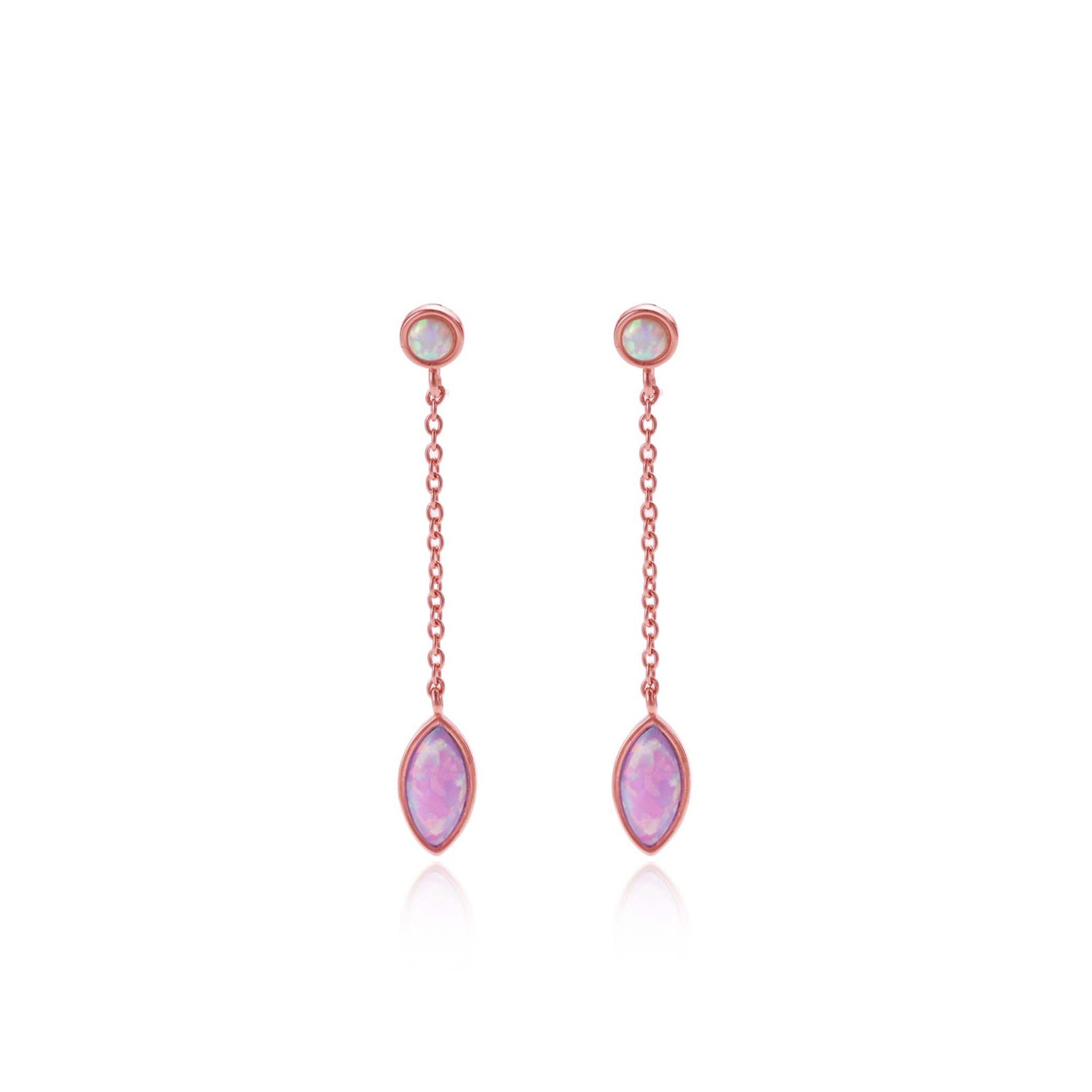 Rose Gold Opal Dew Drop Studs