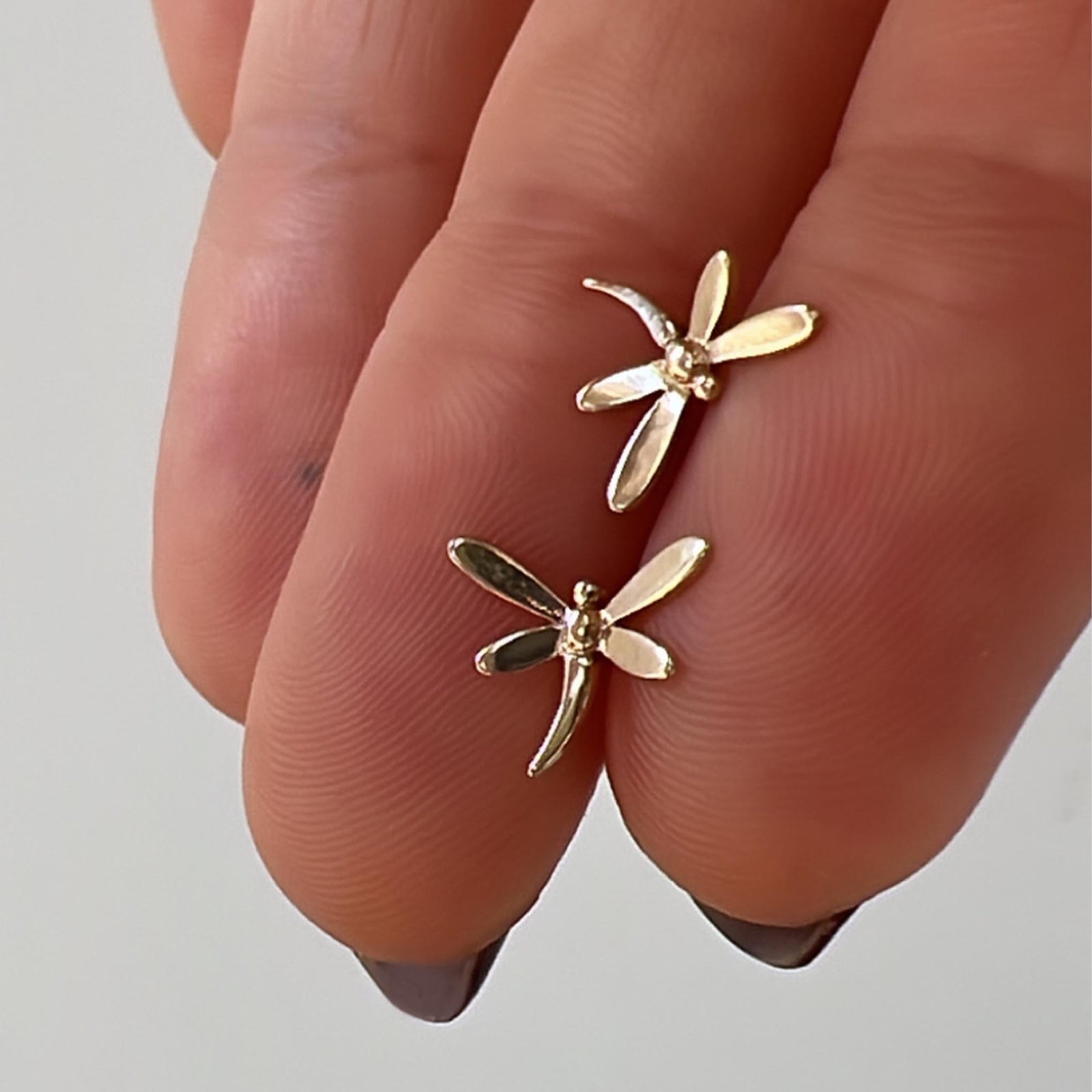 14kt Gold Dragonfly Studs
