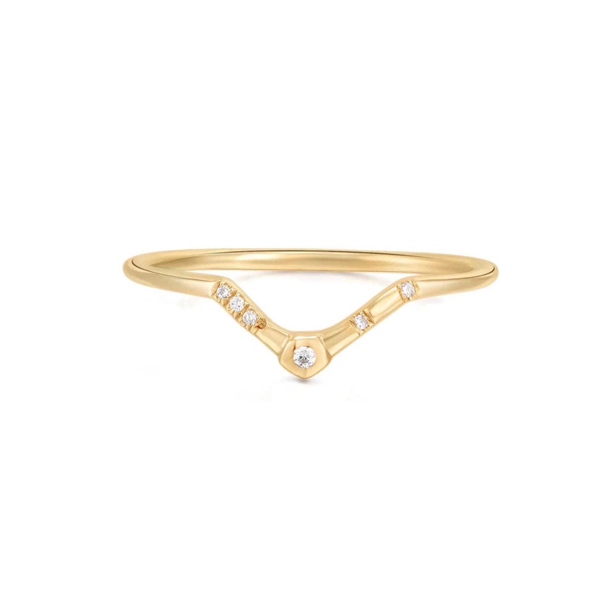 14kt Diamond Mode Arc Ring