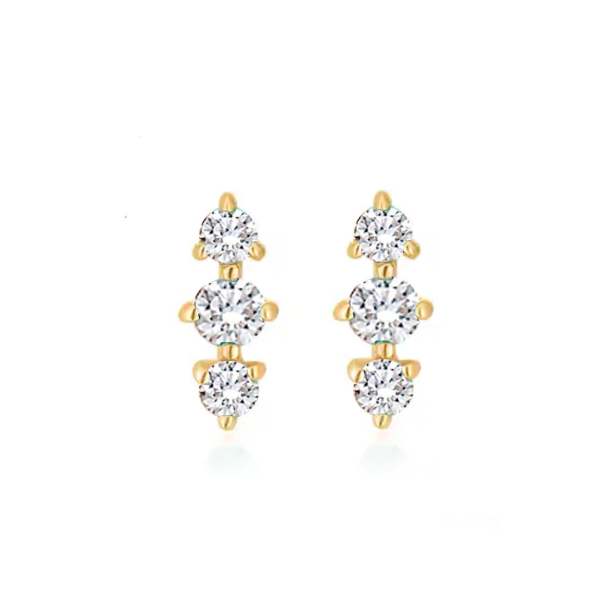 14kt Gold Diamond Lane Studs