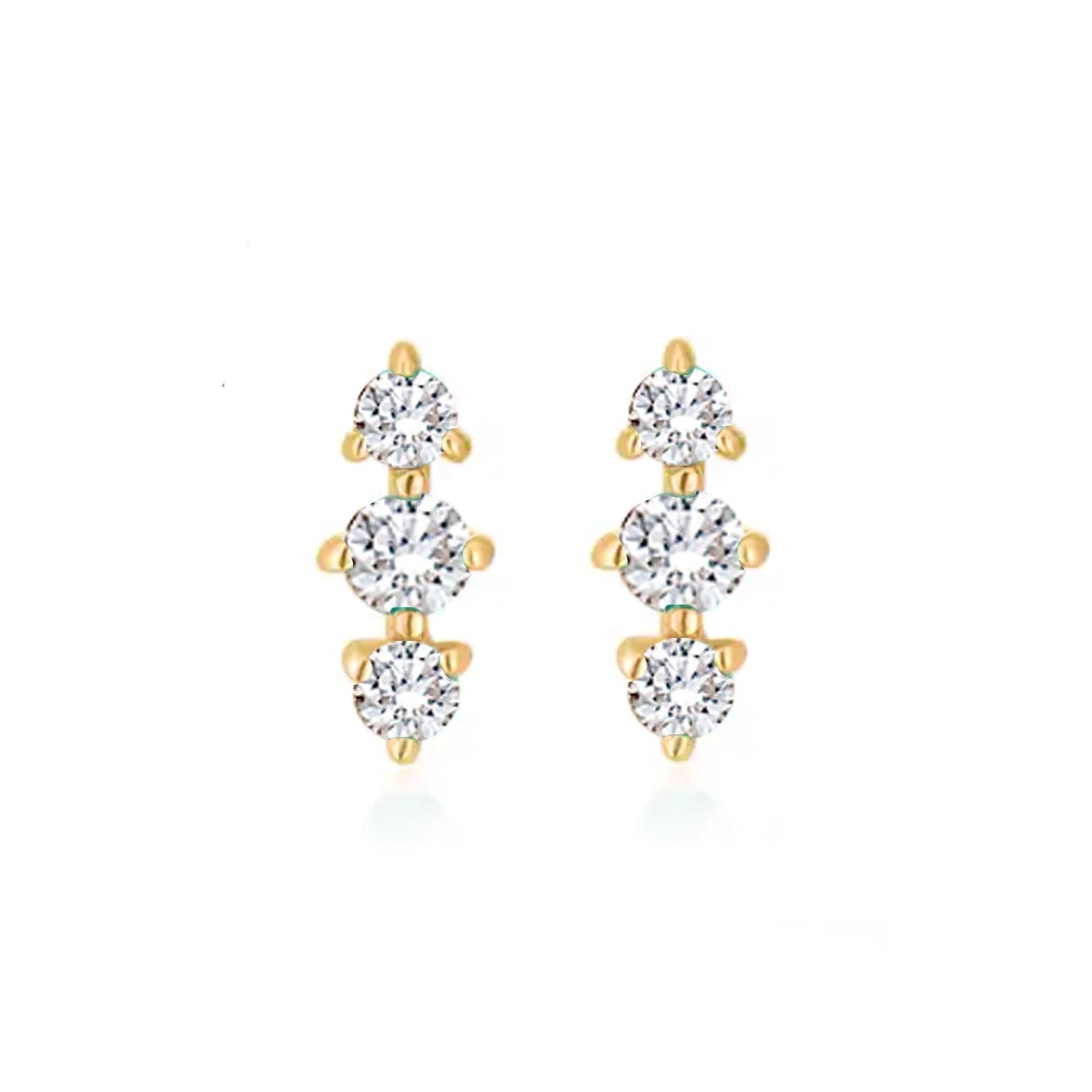 14kt Gold Diamond Lane Studs