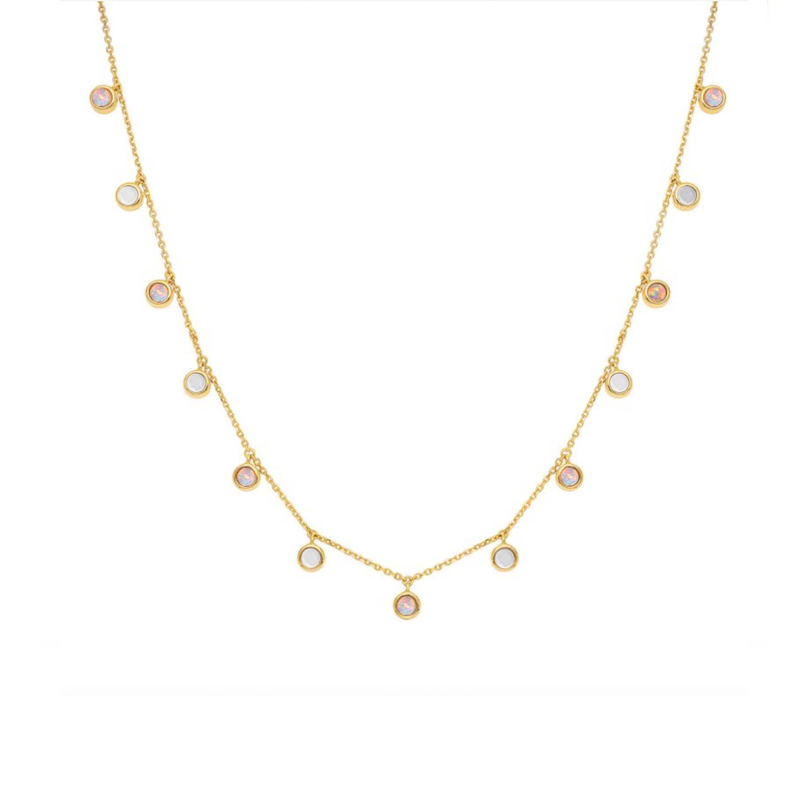 Opal & Mother of Pearl Shimmer Disc Pendant