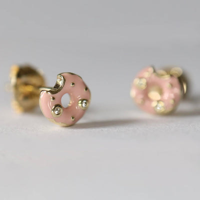 9kt Gold Donut Eat Me Cutie Studs