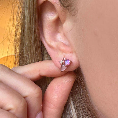 Rose Gold Pink Caribbean Studs