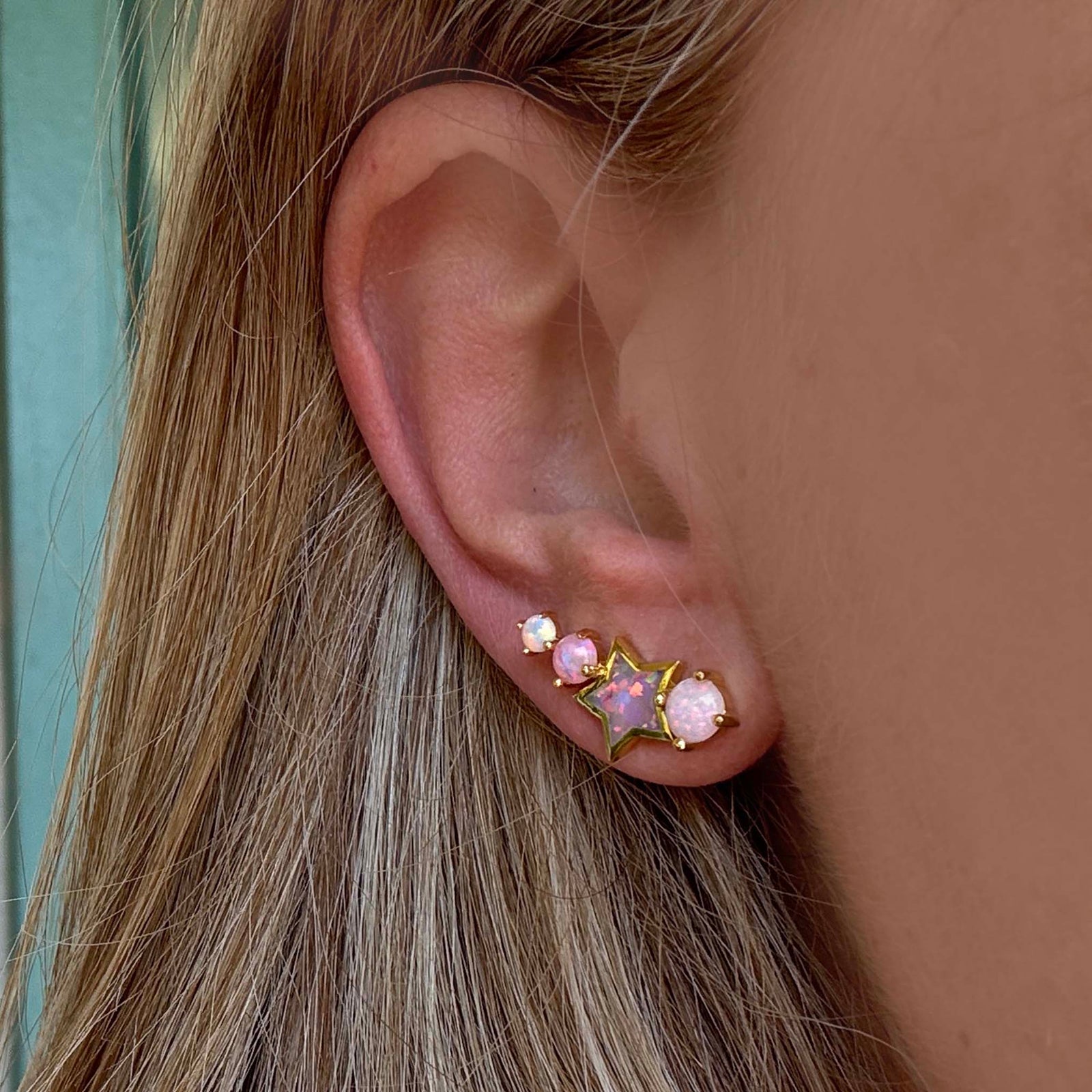 Pastel Opal Shooting Star Studs
