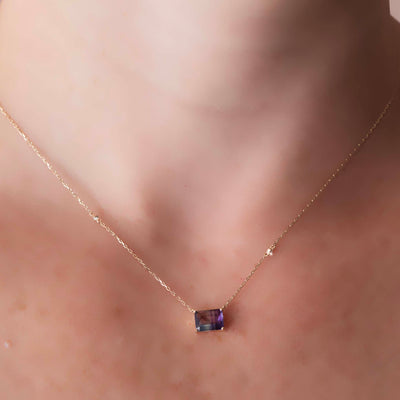 14kt Gold Fluorite & Diamond Montreux Pendant