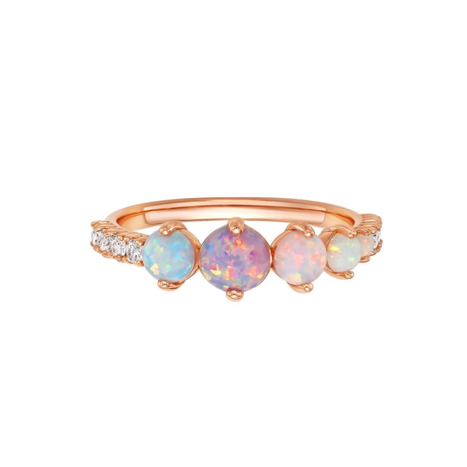 Rose Gold Pastel Opal Ombre Galaxy Ring