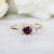 9kt Gold Rhodolite Garnet & Moonstone Sphinx Ring