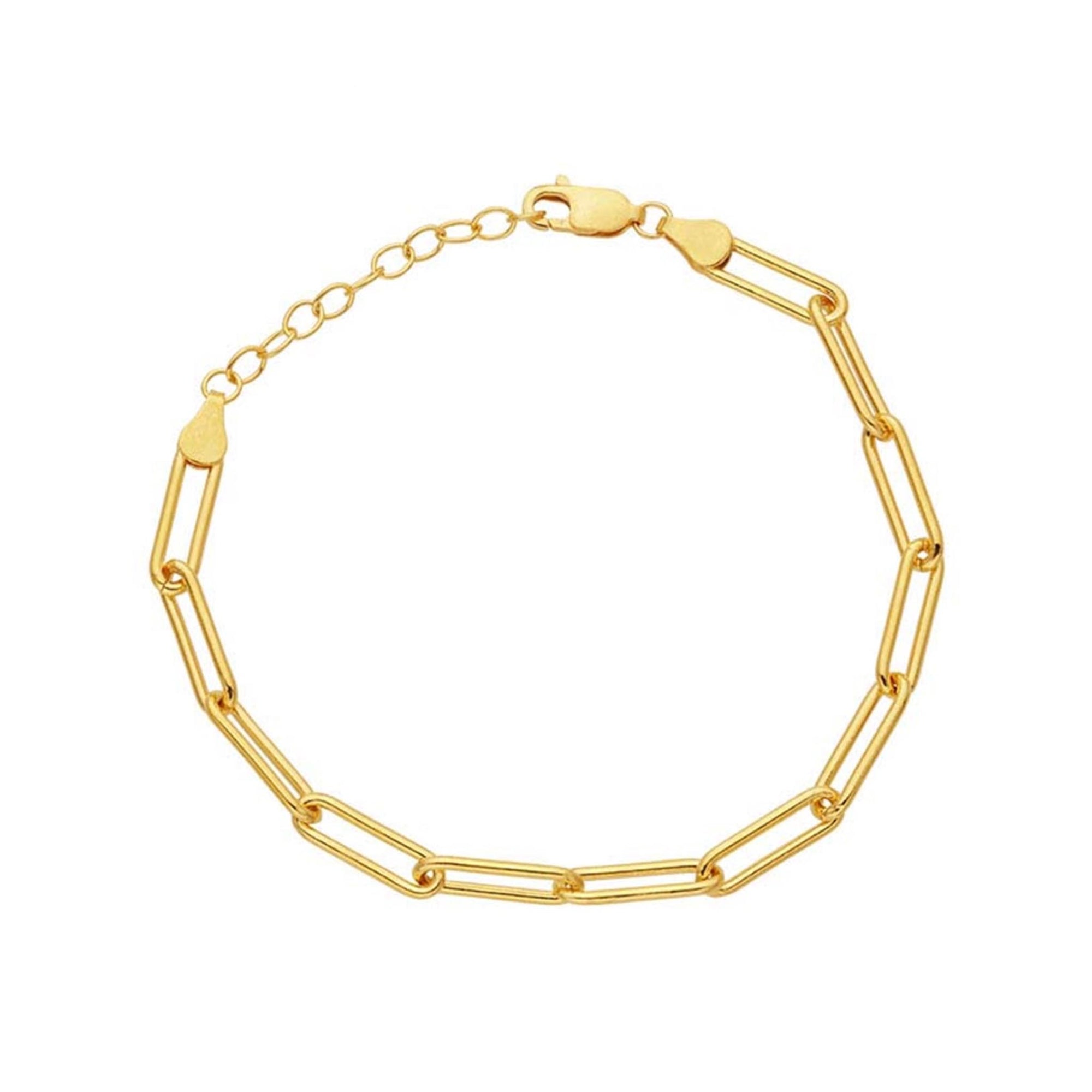 Gold Filled Paper Clip Chain Bracelet