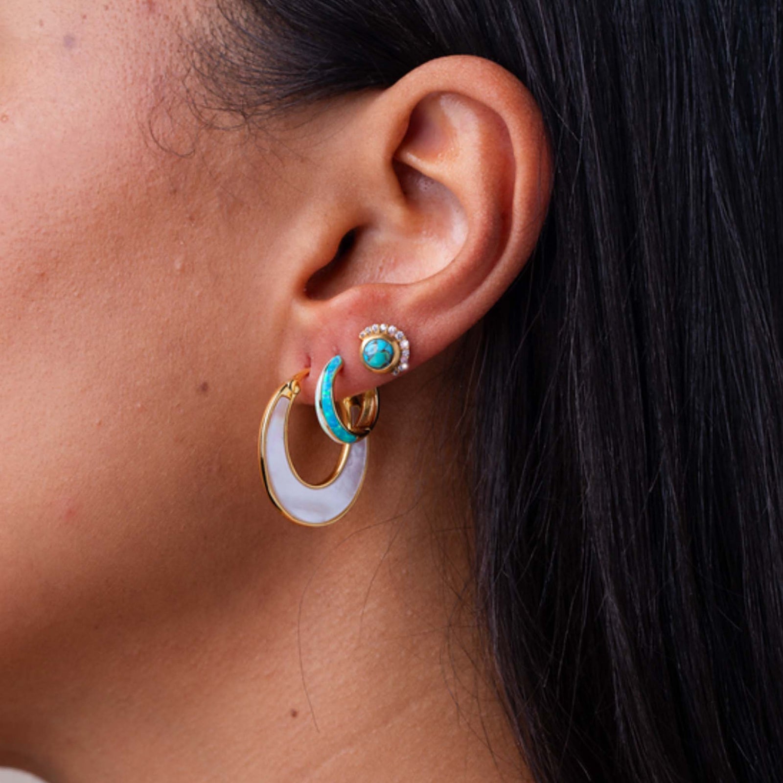 Copper Turquoise Eclipse Studs