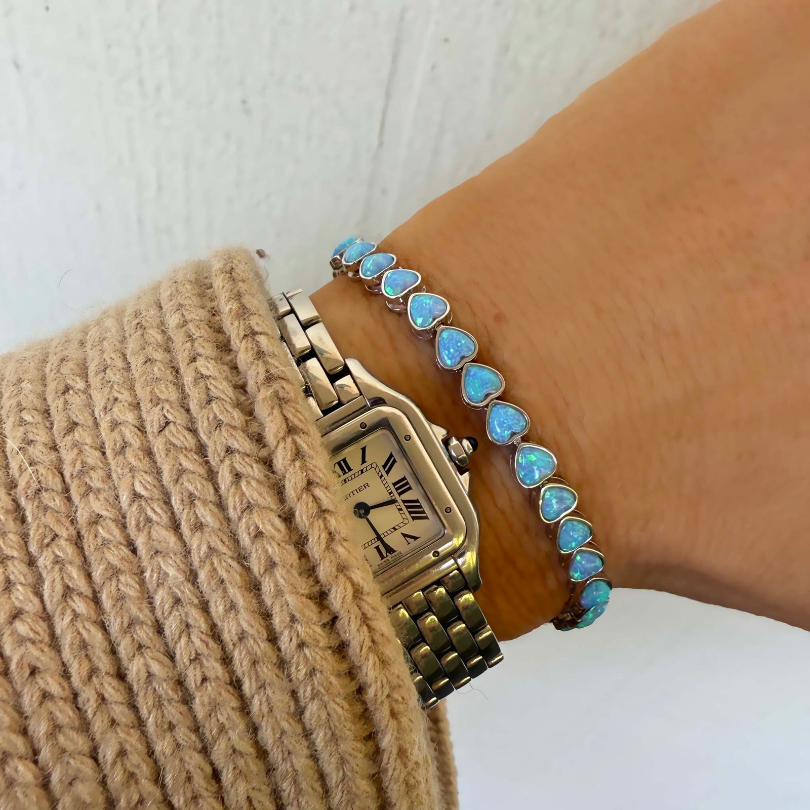 Silver Heart On Heart Tennis Bracelet