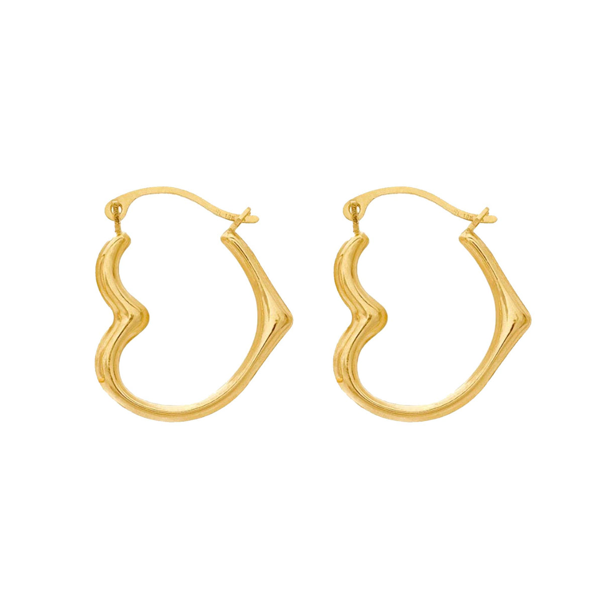 10kt Gold Forever Heart Hoops