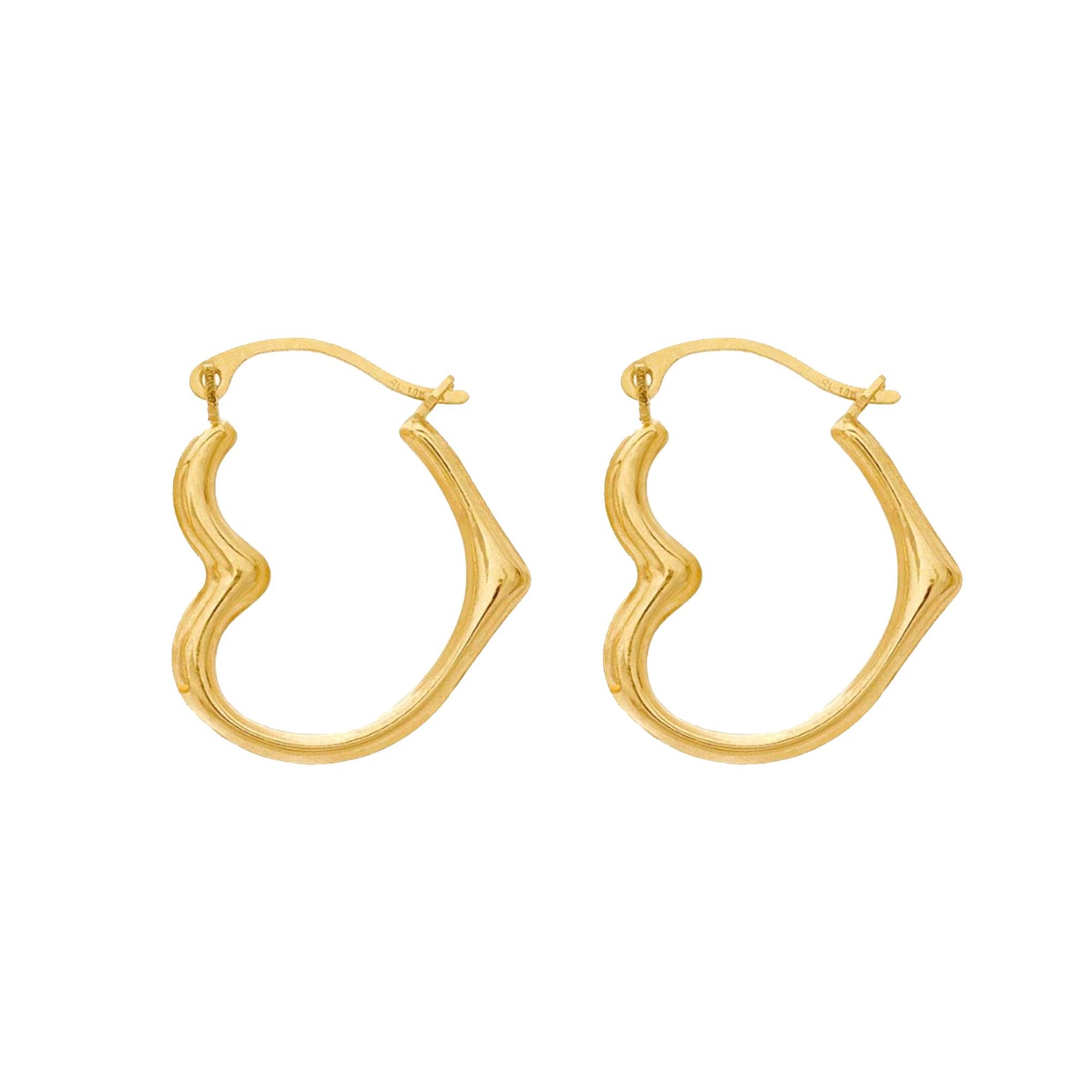 10kt Gold Forever Heart Hoops