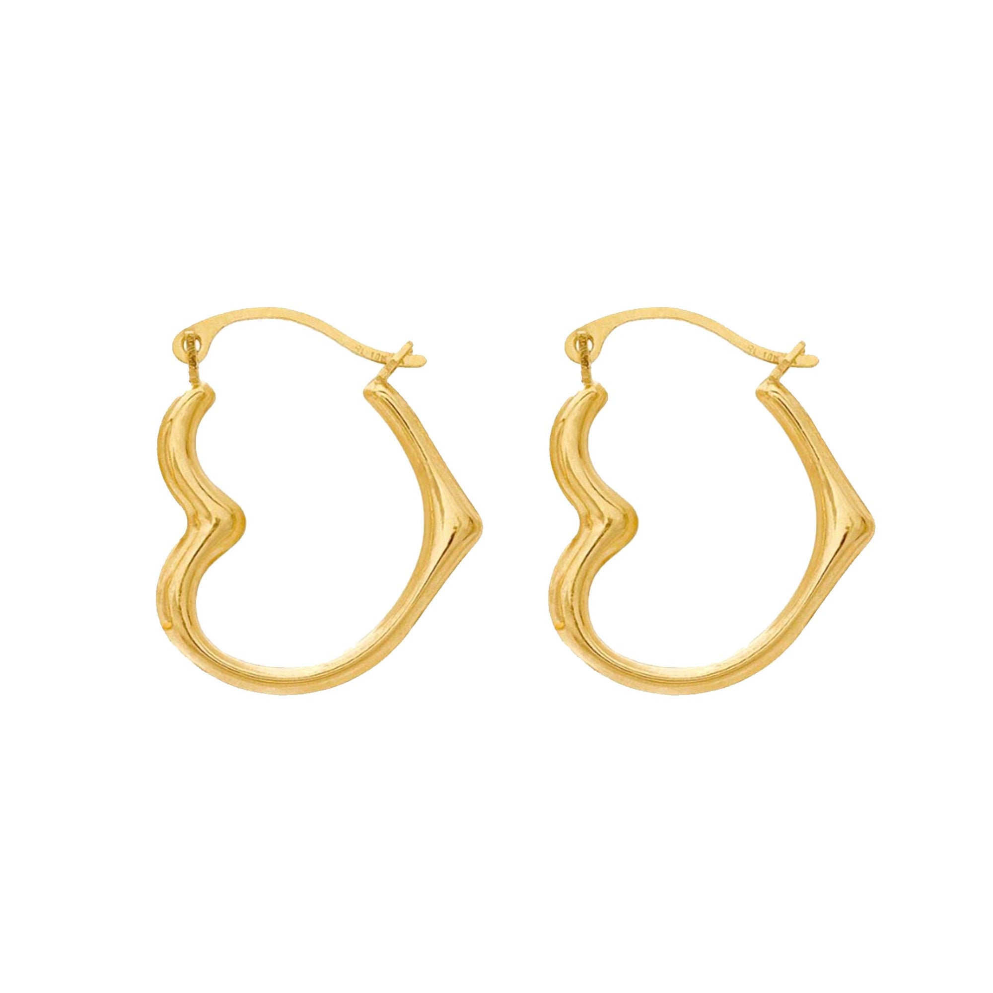 10kt Gold Forever Heart Hoops