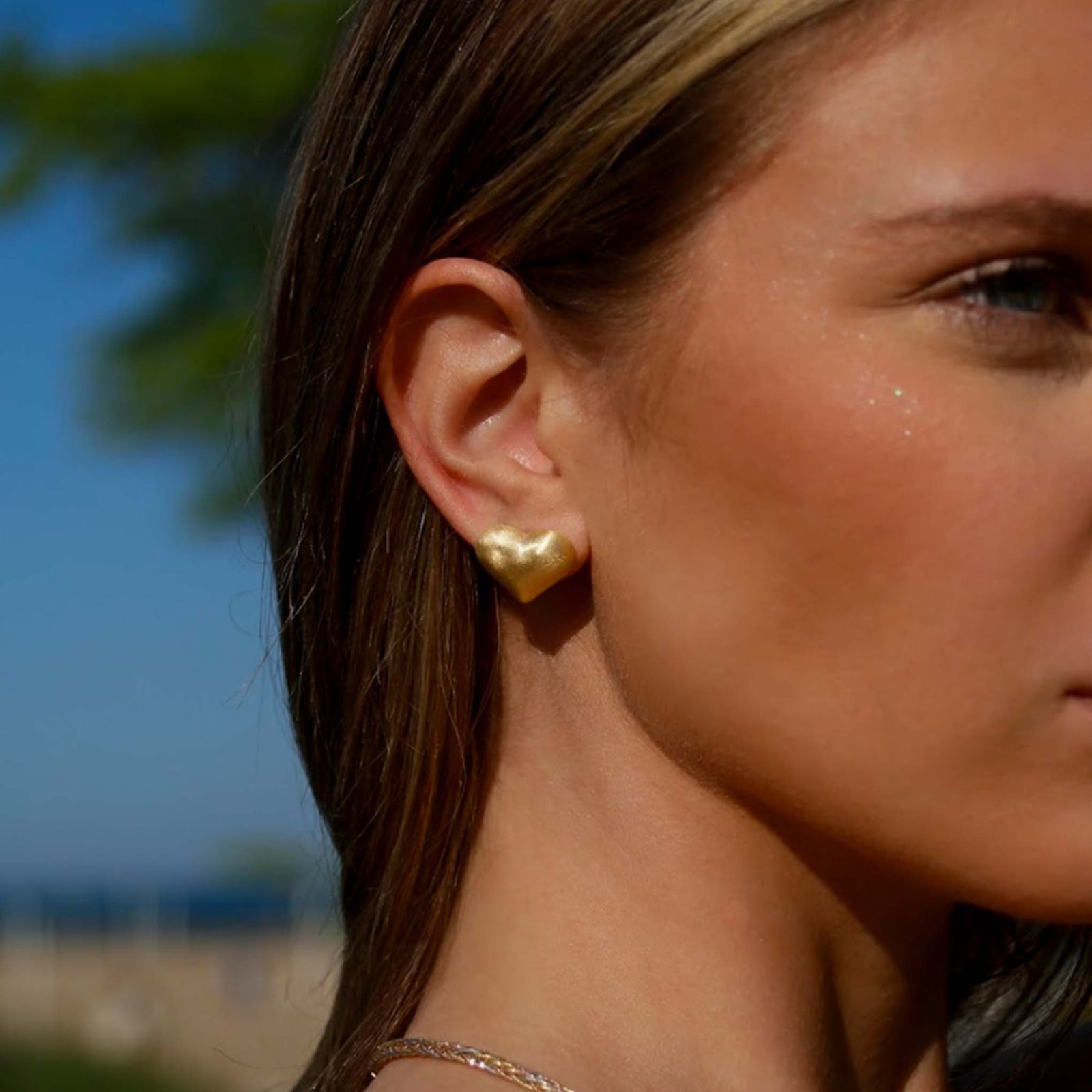 Satin Finished Heart Throb Studs