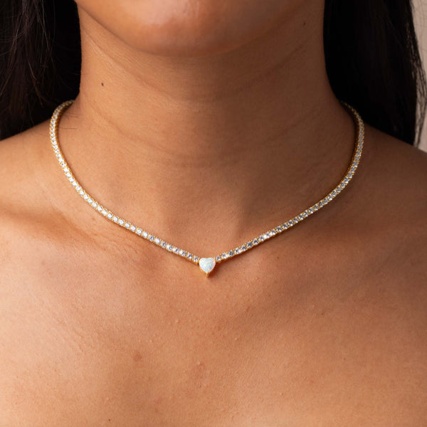 Queen of Hearts Tennis Necklace