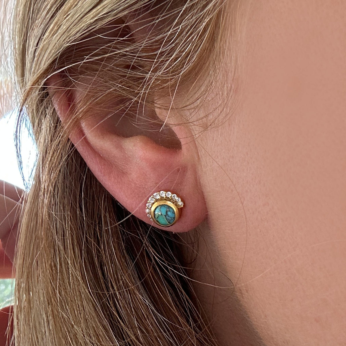 Copper Turquoise Eclipse Studs