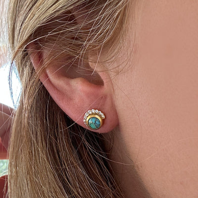 Copper Turquoise Eclipse Studs