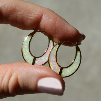 Opal Ombre Lunar Hoops - *PREORDER*