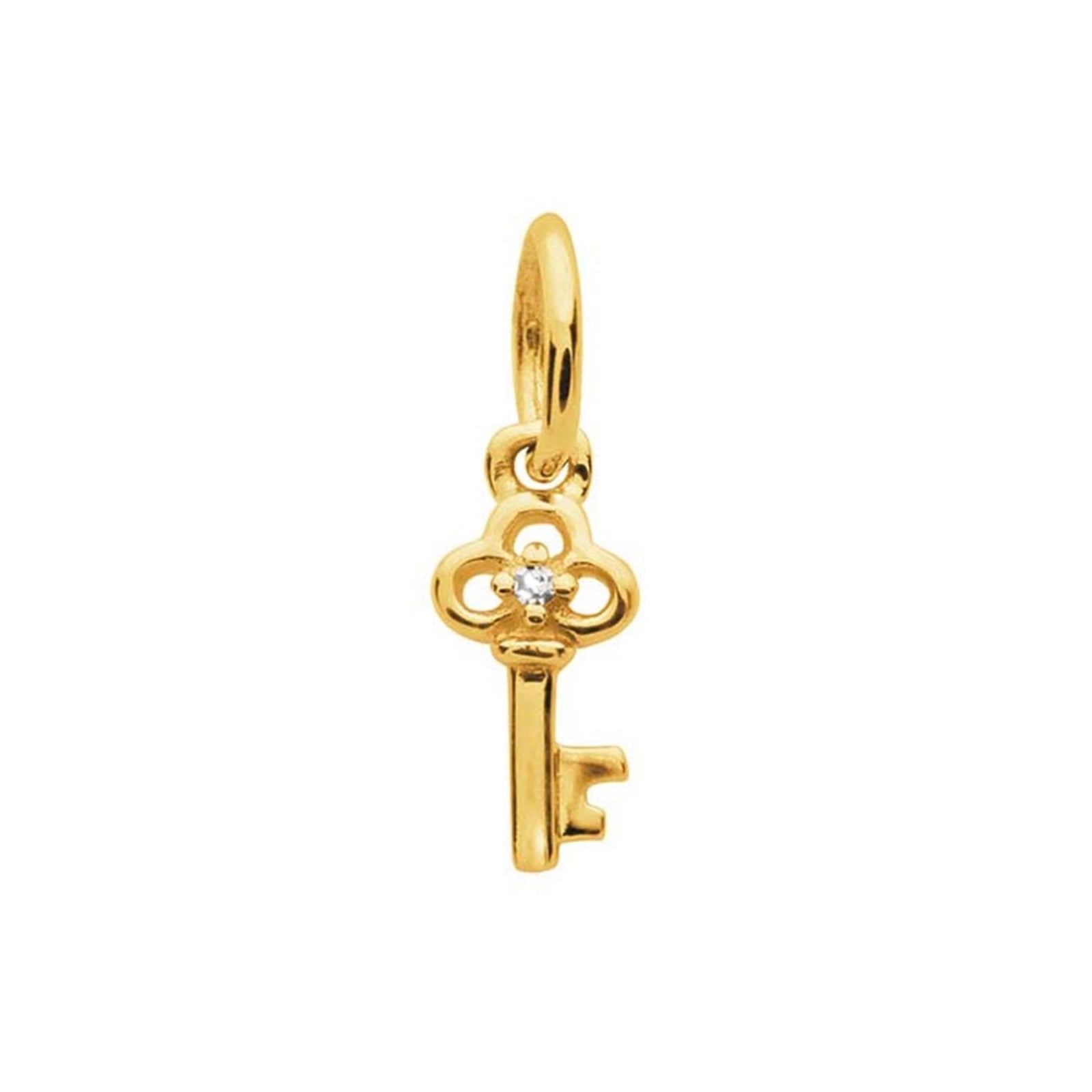 14kt Gold Diamond Key Charm