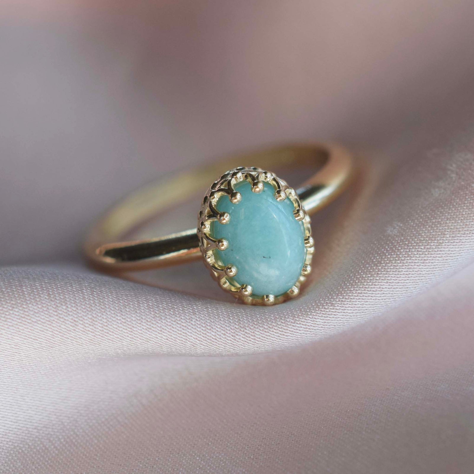 Larimar Turquoise Throne Ring