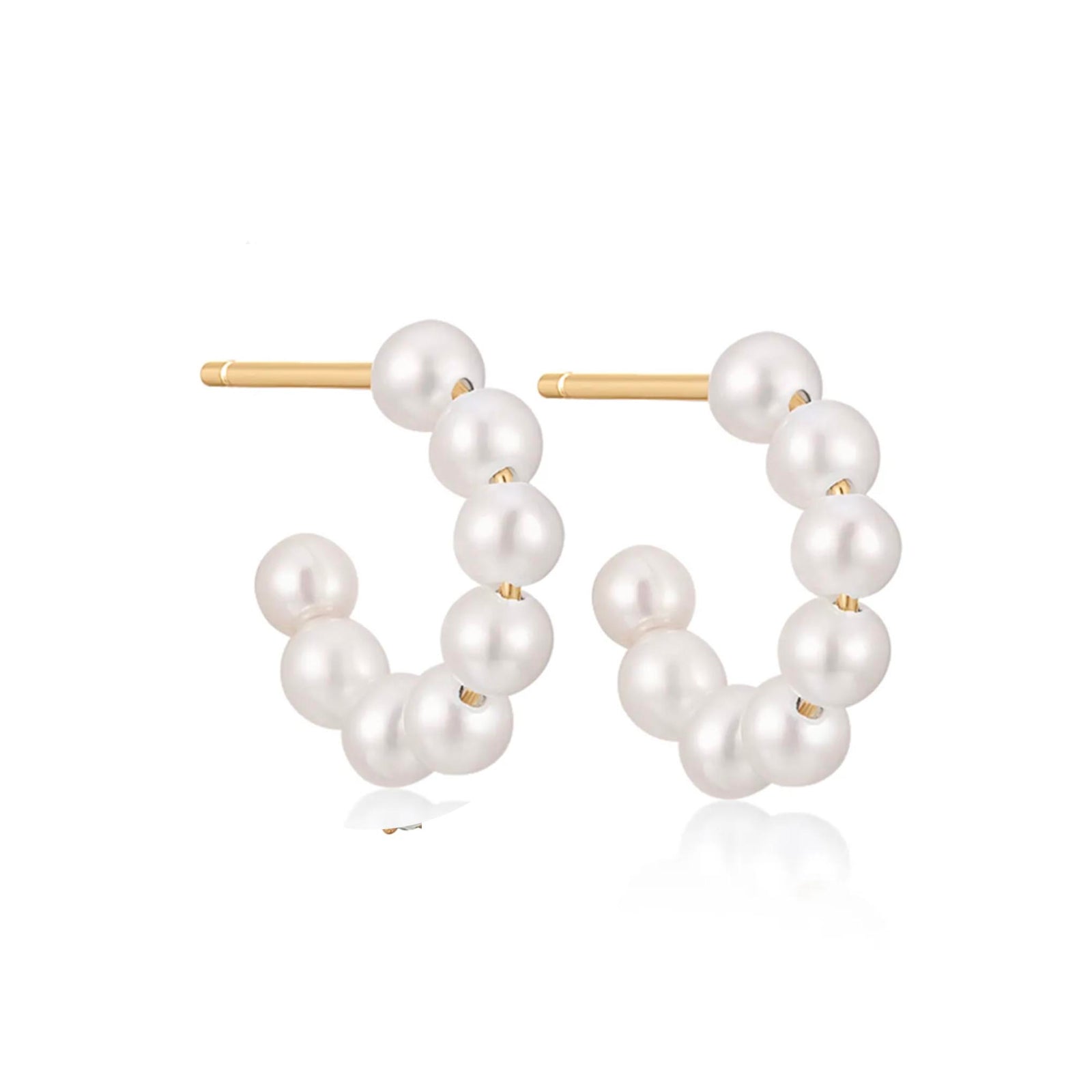 14kt Pearl Goddess Hoops