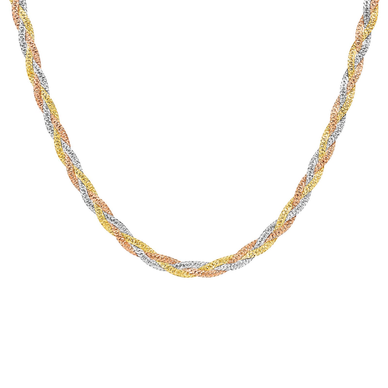 Mixed Metal Braided Necklace