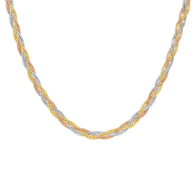 Mixed Metal Braided Necklace