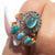 Blue Cats Eye Opal Ombre Vintage Crown Ring