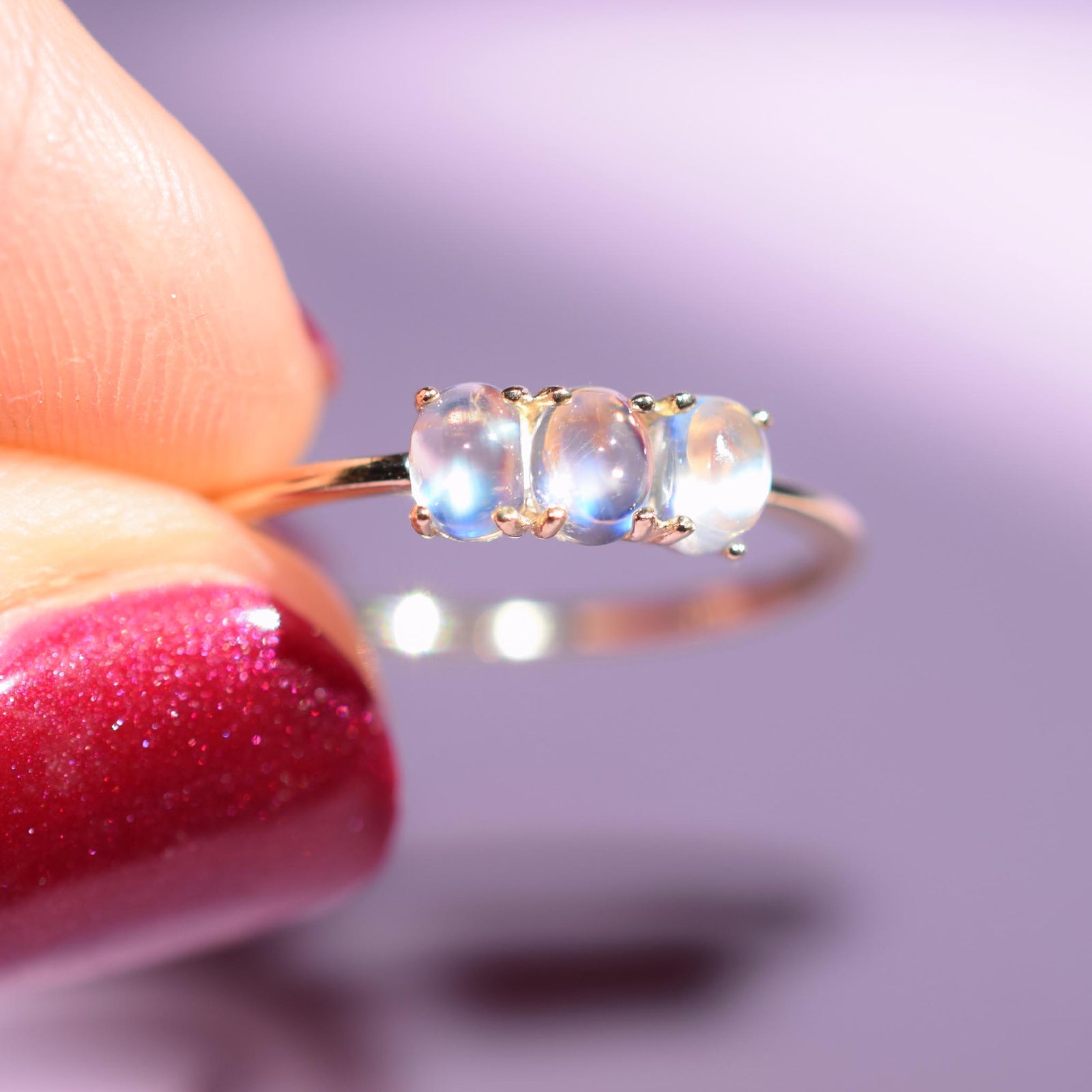 14kt Rainbow Moonstone Cloud Ring