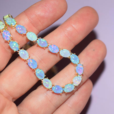 Blue Opal Eternal Tennis Necklace