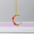 Pink Opal Crescent Moon Pendant