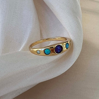 Blue Opal Ombre Via Ring