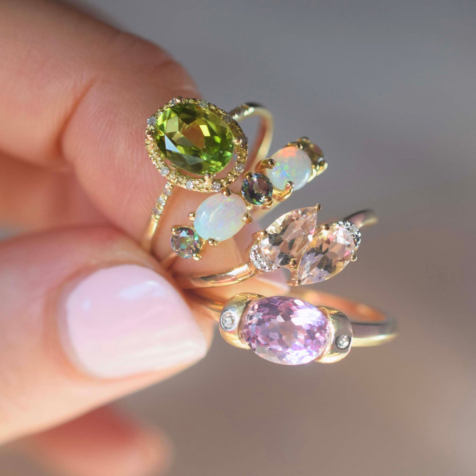 14kt Peridot & Diamond Verde Ring