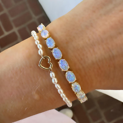 Eternal Blue Opal Tennis Bracelet