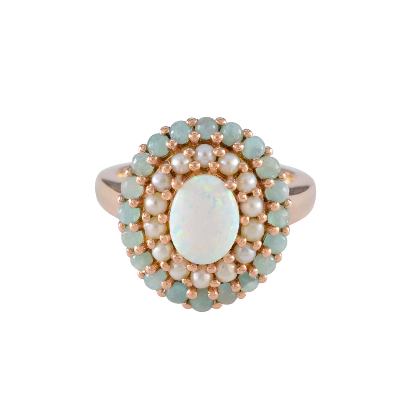Rose Gold Vintage Opal Crown Ring