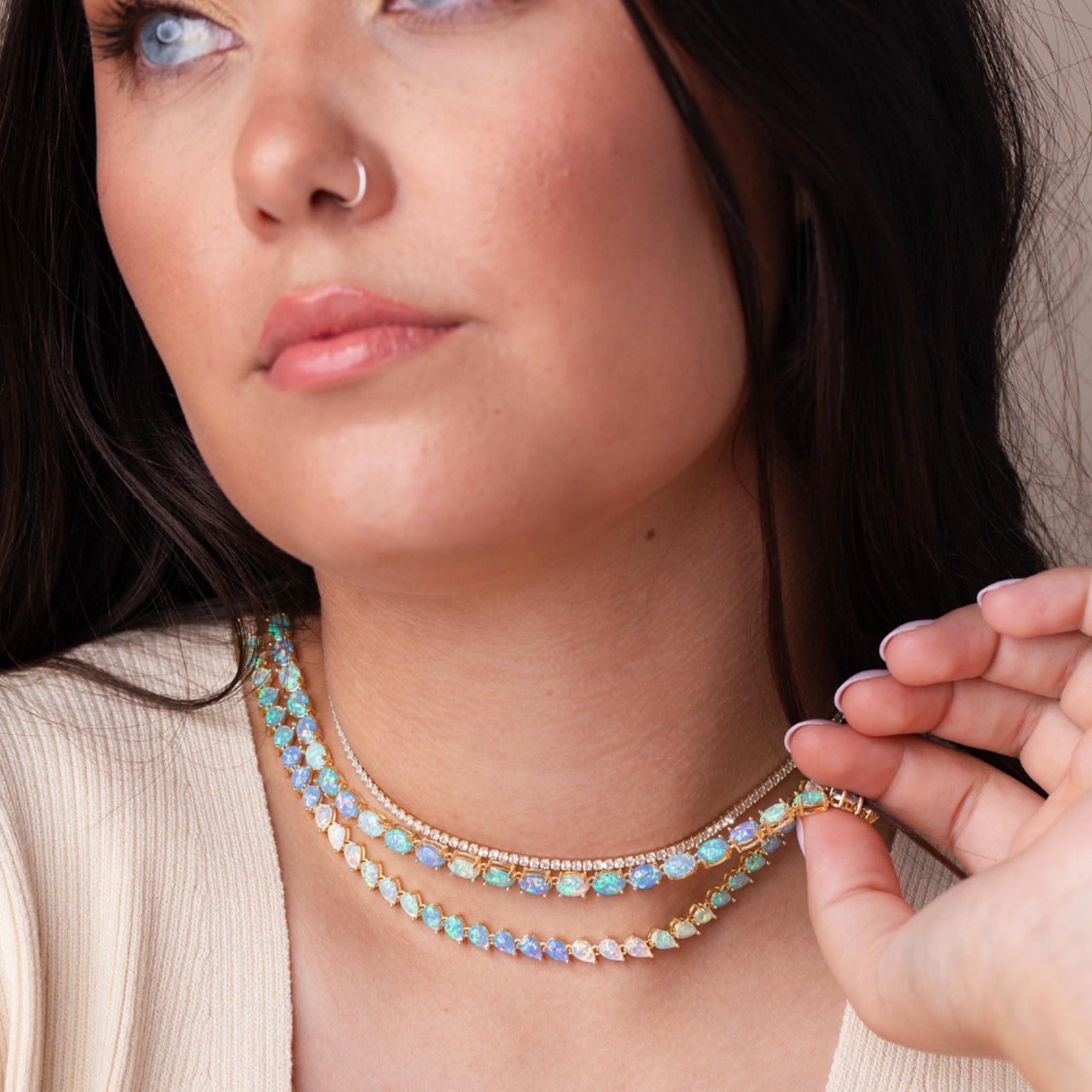 Blue Opal Eternal Tennis Necklace