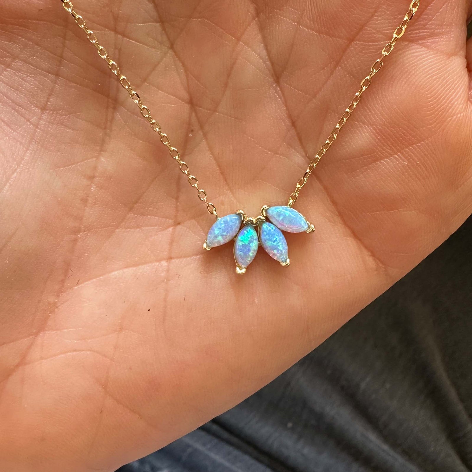 Caribbean Opal Fleur Pendant